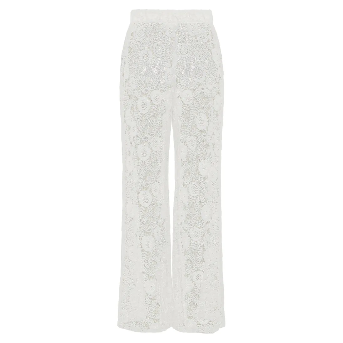 Pantalon taille haute en dentelle Colline blanc écru Ivy