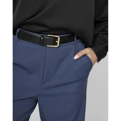 Pantalon taille haute jambe ample Varone bleu Nell