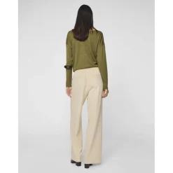 Pantalon taille haute jambe ample Varone gris Kaye