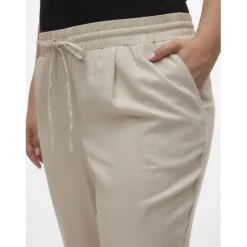 Pantalon taille moyenne gris en viscose Sofia
