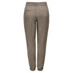 Pantalon taille moyenne kaki clair en viscose Kali