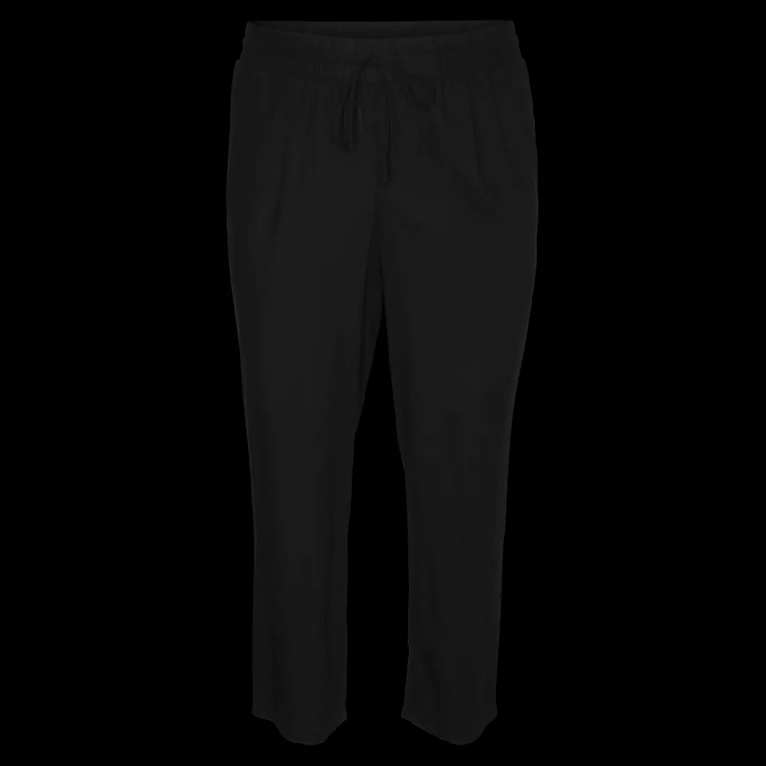 Pantalon taille moyenne noir en viscose Lucy