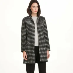 Pardessus masculin imprimé pied de coq femme 3 SUISSES Collection - Noir en laine