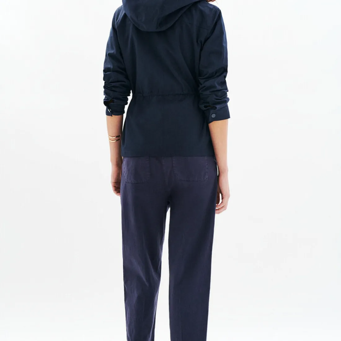 Parka femme bleu en coton