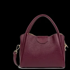Petit sac à main bordeaux en cuir