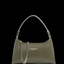 Petit sac à main kaki fumé en cuir