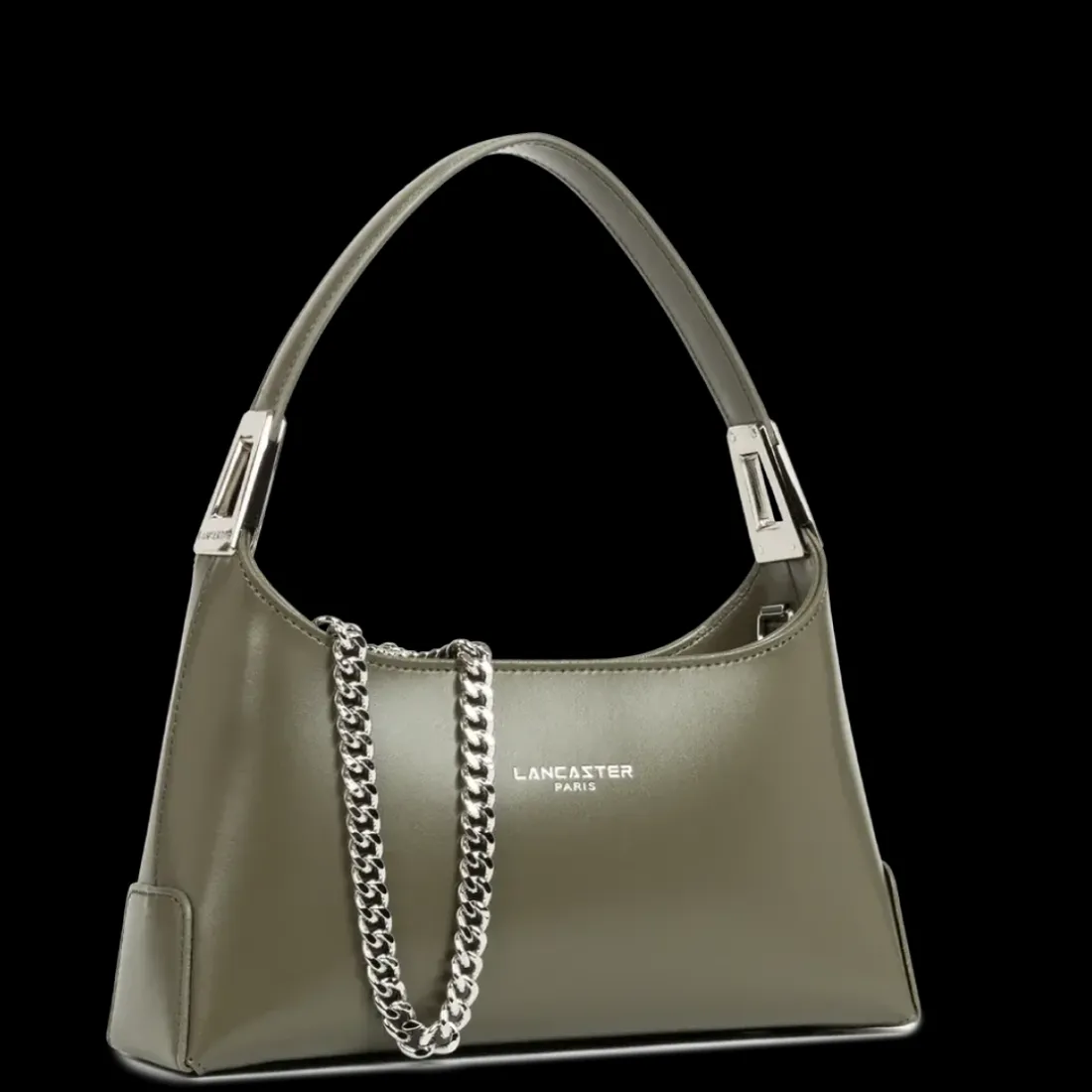 Petit sac à main kaki fumé en cuir