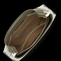 Petit sac à main kaki fumé en cuir