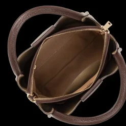 Petit sac à main marron en cuir