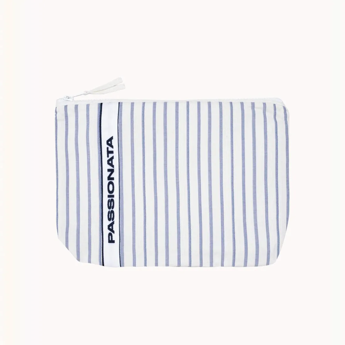 Pochette à rayures Fiona bleu en viscose