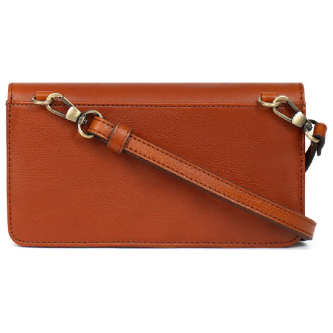 Pochette téléphone avec portefeuille Stop RFID ONDINE Cognac Dee en cuir