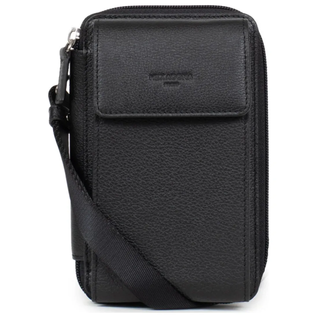 Pochette téléphone avec portefeuille Stop RFID Cuir CONFORT Noir