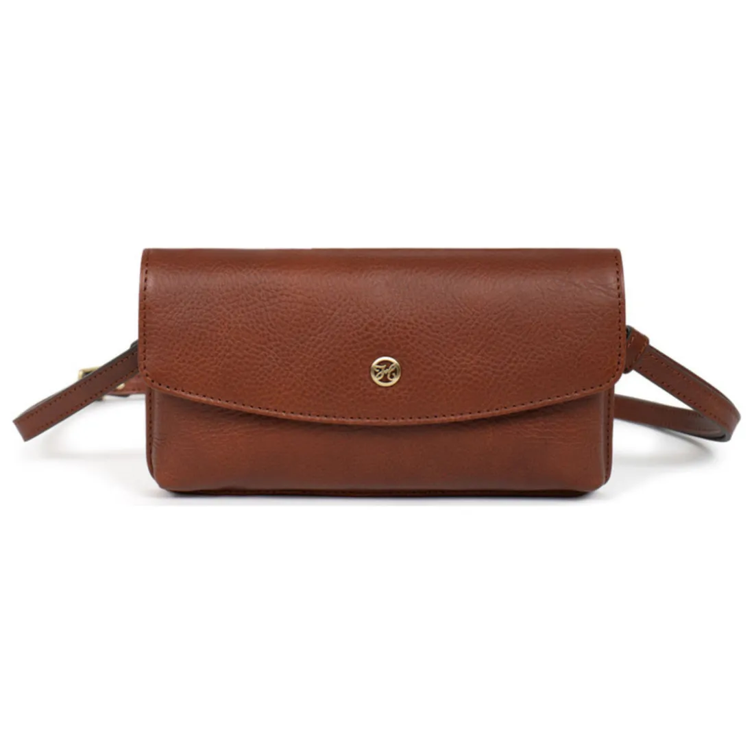 Pochette téléphone avec portefeuille Stop RFID ONDINE Marron Ava en cuir
