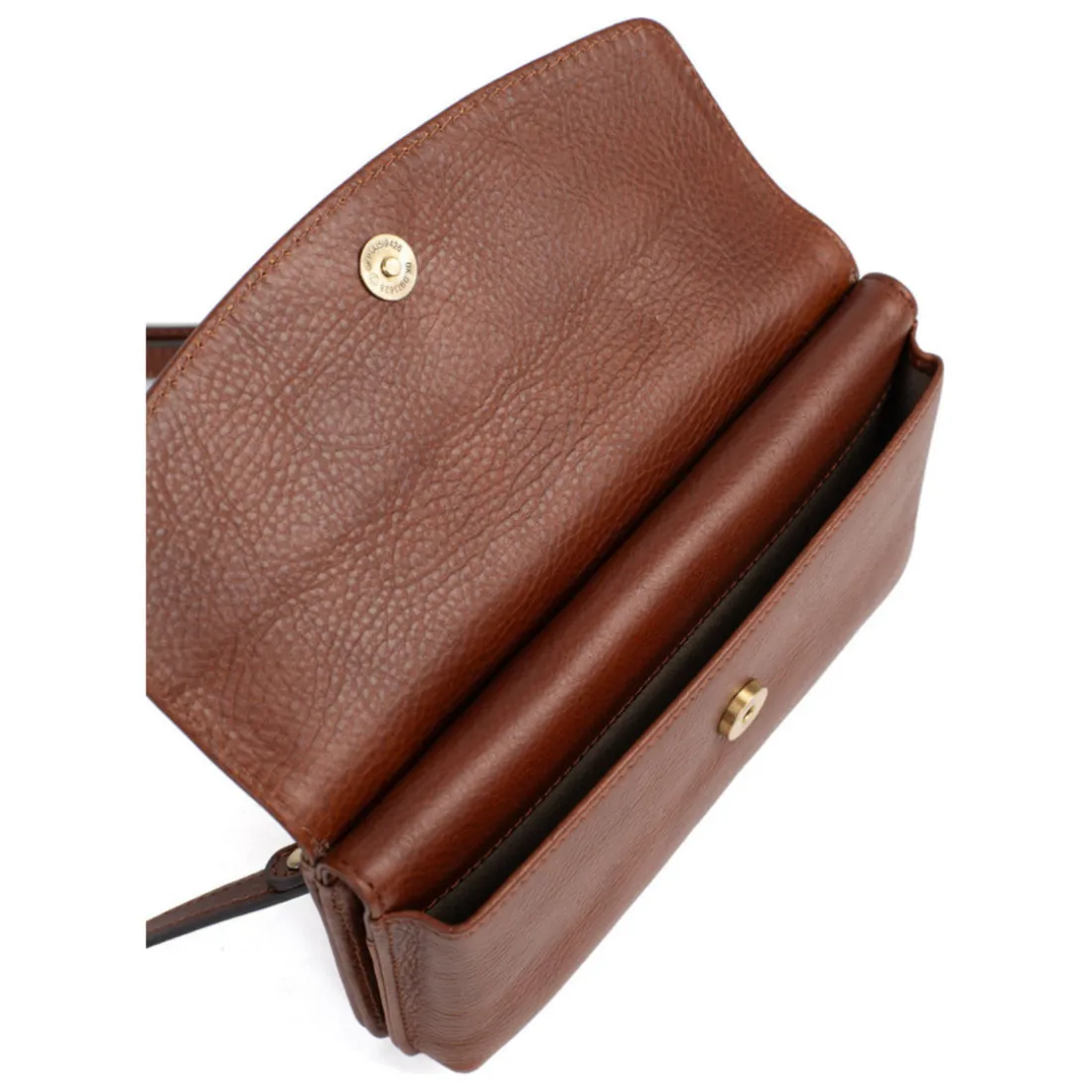 Pochette téléphone avec portefeuille Stop RFID ONDINE Marron Ava en cuir