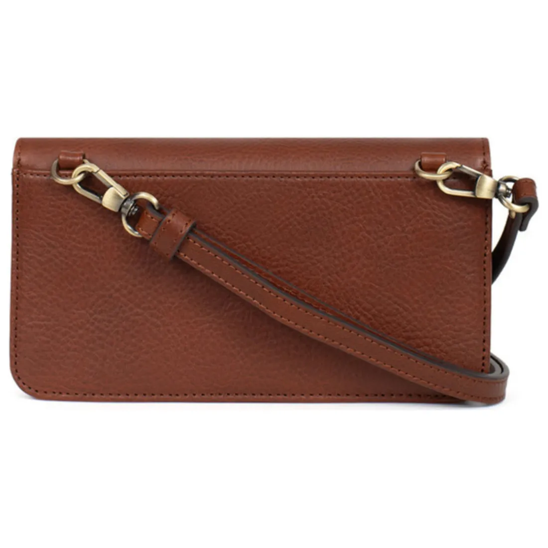 Pochette téléphone avec portefeuille Stop RFID ONDINE Marron Ava en cuir
