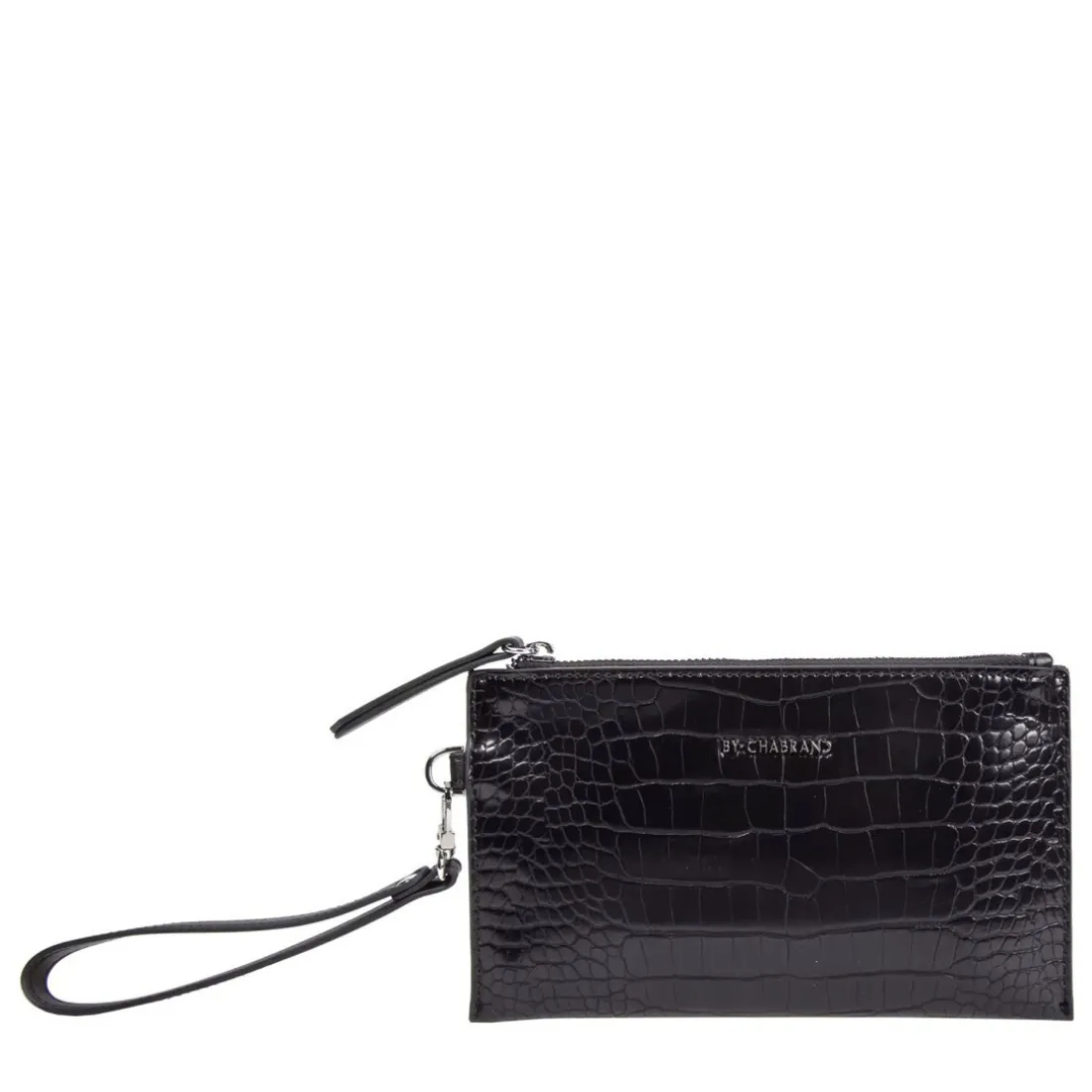 Pochetteeffet croco noir