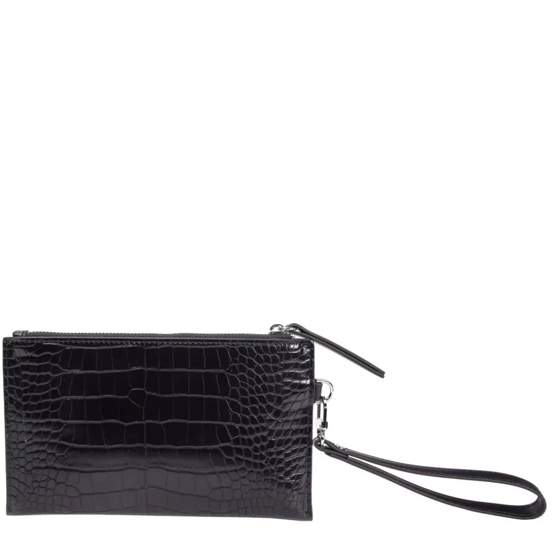 Pochetteeffet croco noir