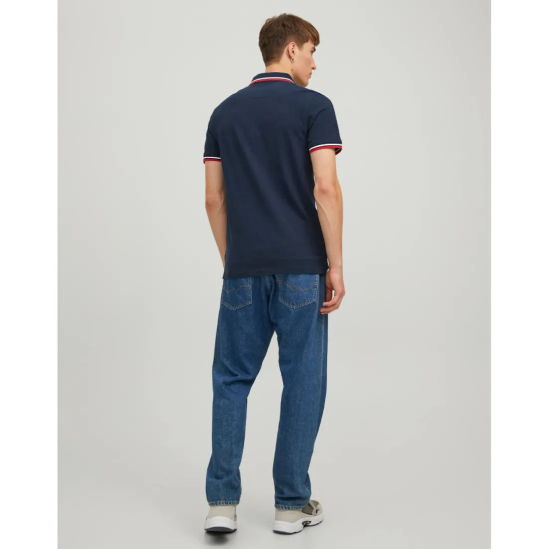 Polo Slim Fit Polo Manches courtes Bleu Marine en coton Flynn