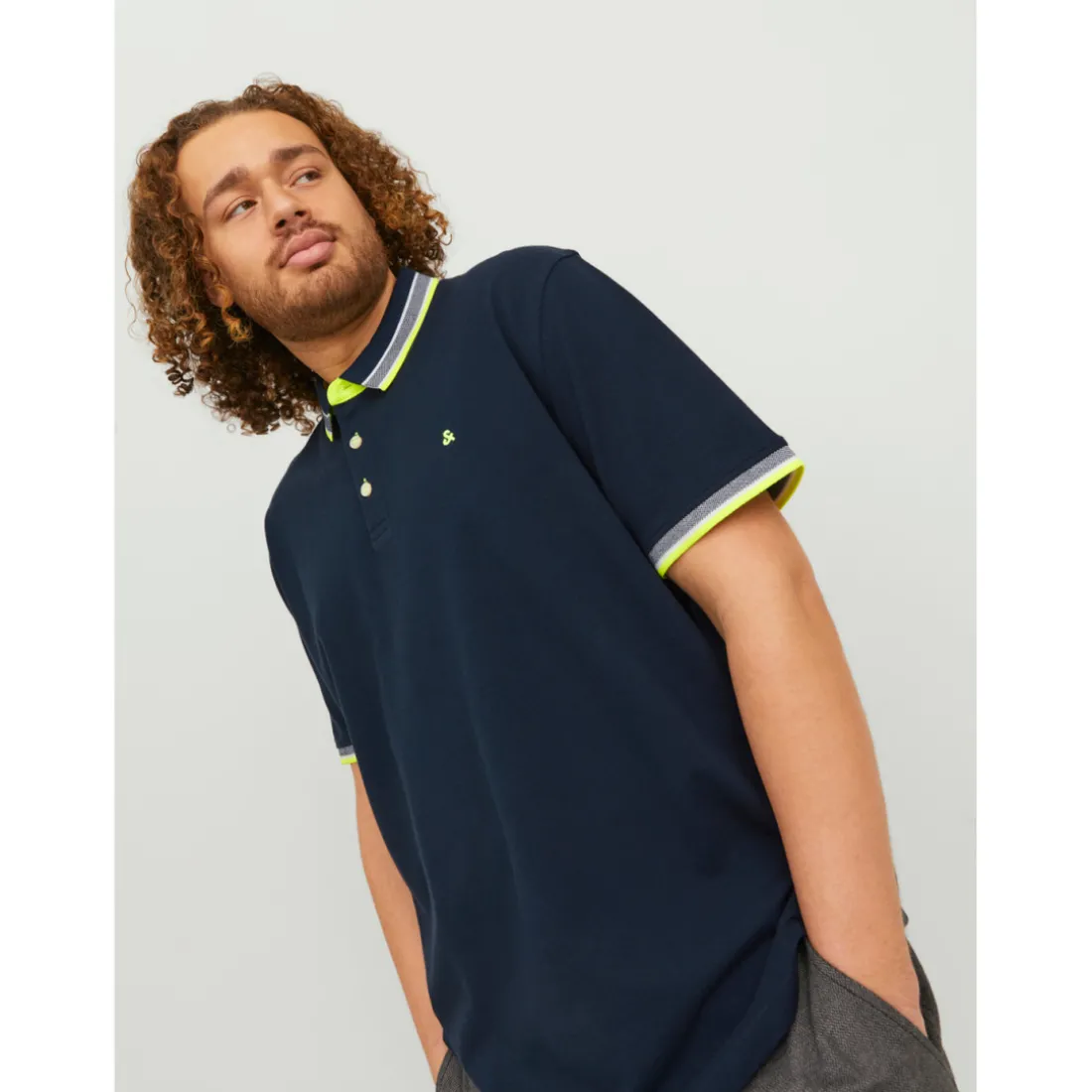 Polo Standard Fit Polo Manches courtes Bleu Marine en coton Beau