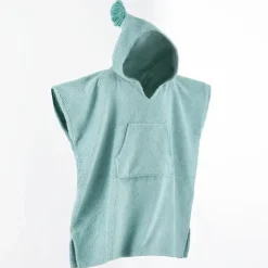 Poncho à capuche enfant vert