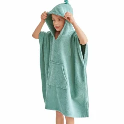 Poncho à capuche enfant vert