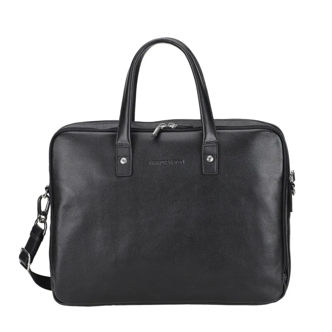 Porte document noir en cuir