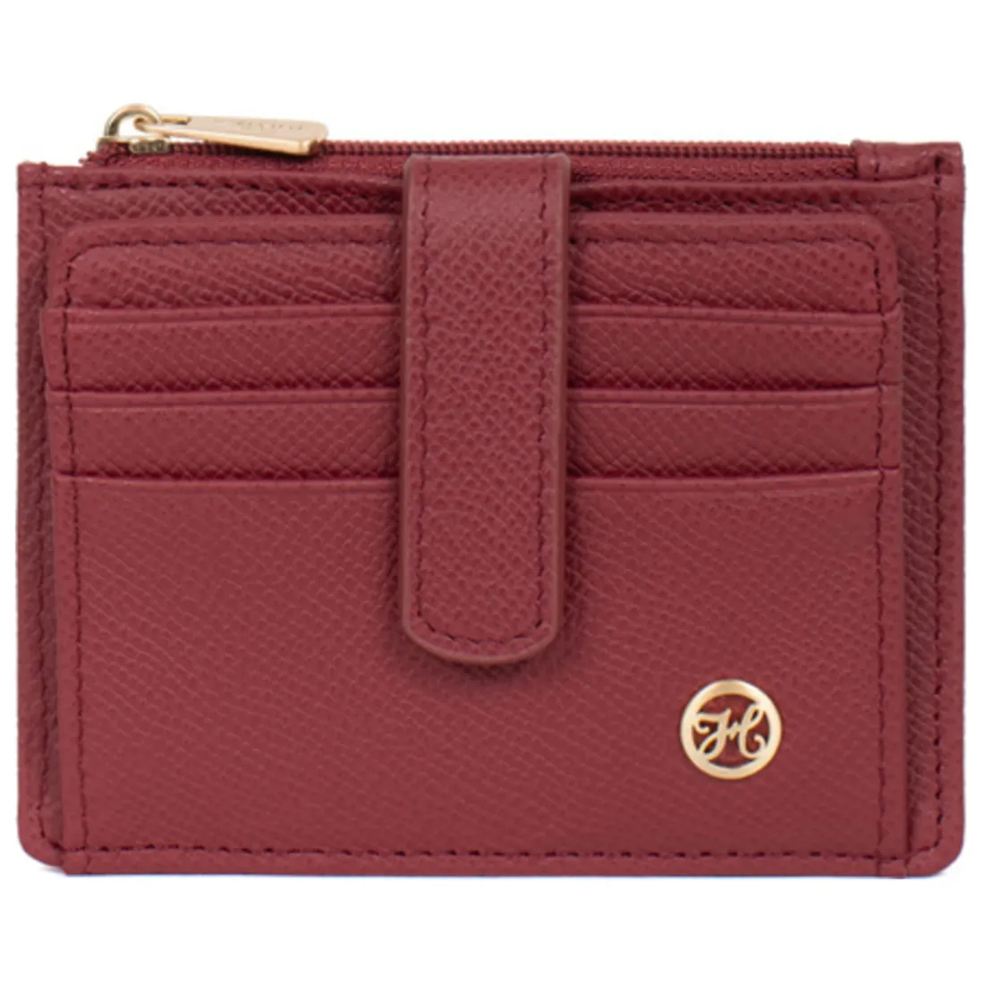 Porte-cartes AUDE Carmin Elsie en cuir