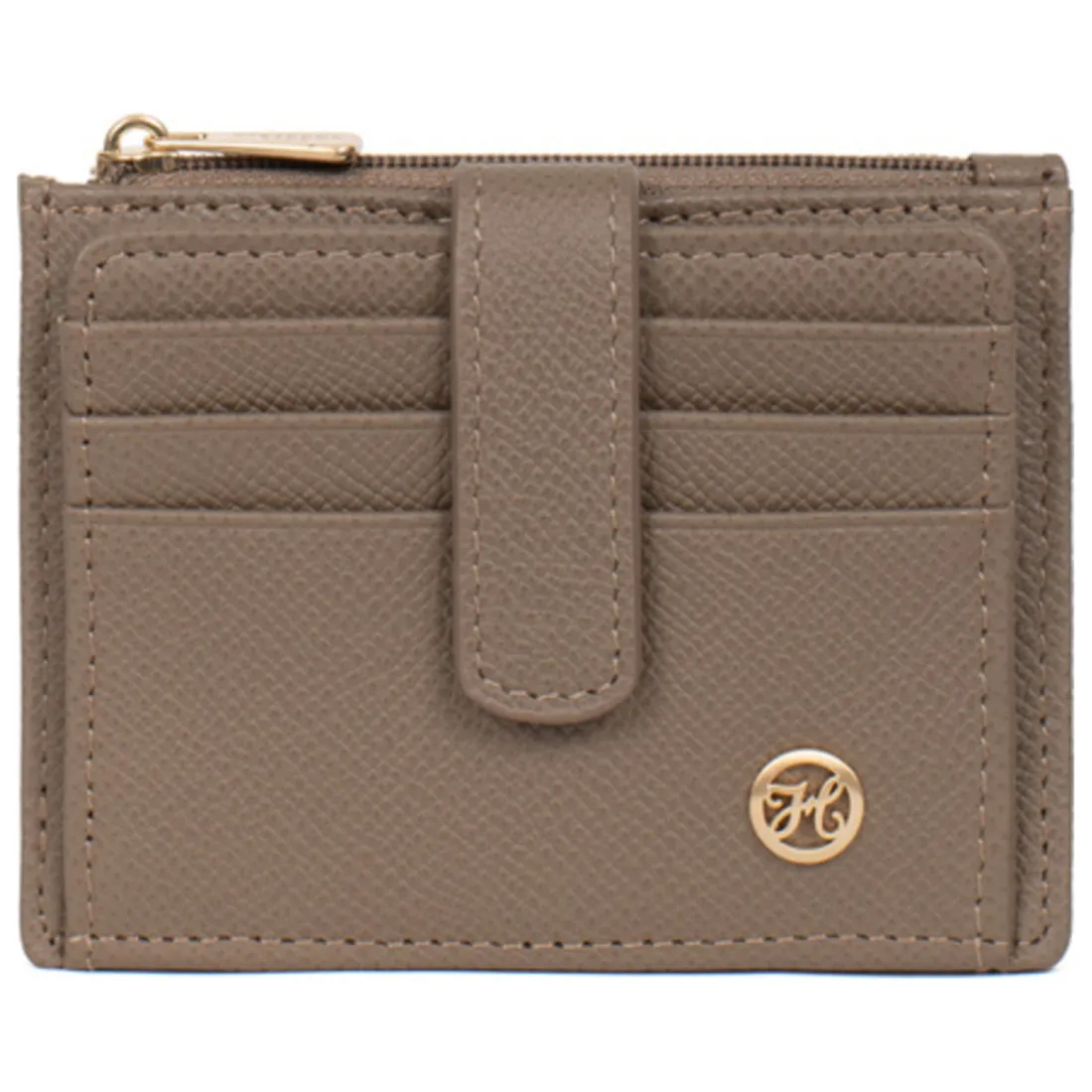Porte-cartes AUDE Taupe Lucie en cuir