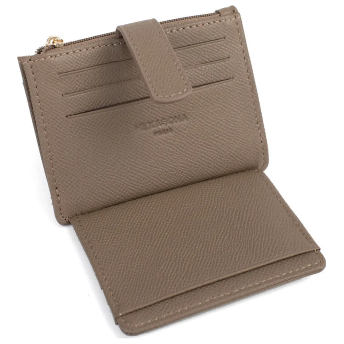 Porte-cartes AUDE Taupe Lucie en cuir