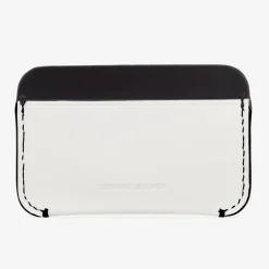 Porte-cartes contrasté en cuir mat - blanc