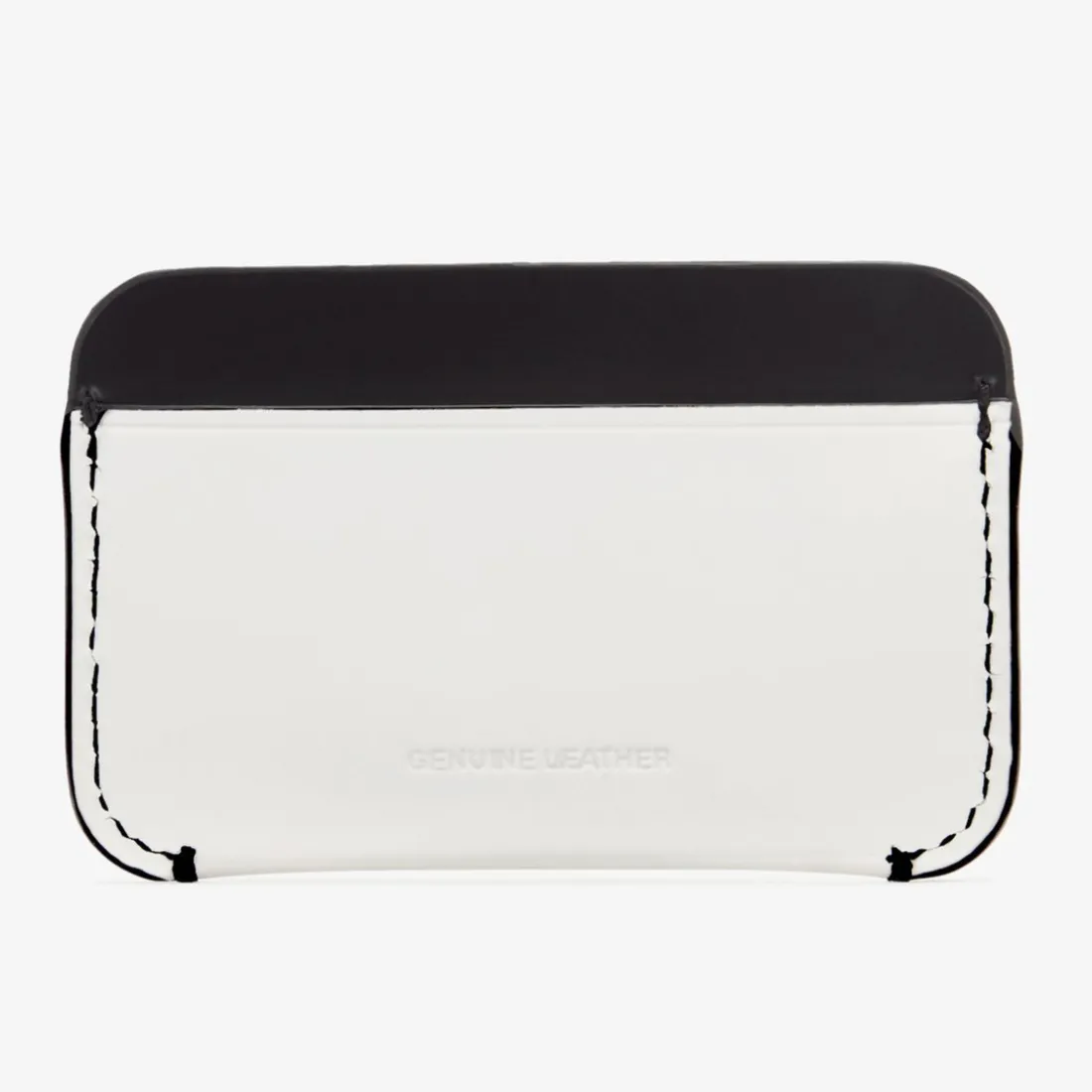 Porte-cartes contrasté en cuir mat - blanc