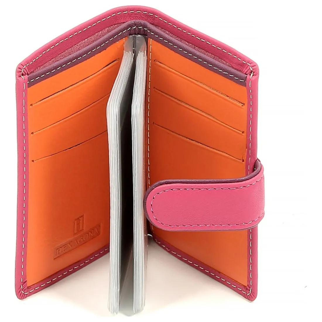 Porte-cartes Cuir MULTICO Fuchsia/Multicolore