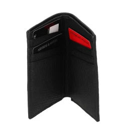 Porte-cartes en cuir noir