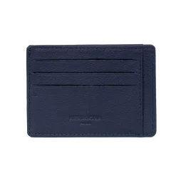 Porte-cartes Stop RFID Cuir CONFORT Marine Vale