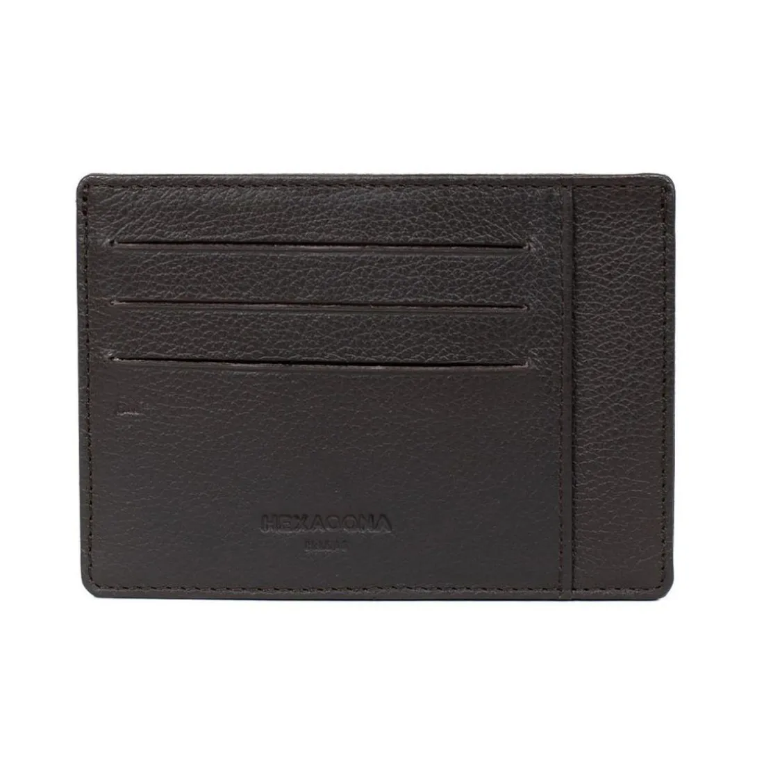 Porte-cartes Stop RFID Cuir CONFORT Marron foncé Lana