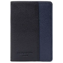 Porte-cartes Stop RFID Cuir DUO Noir/Marine