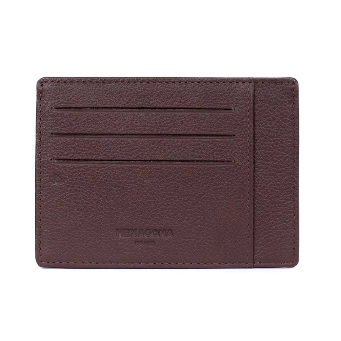 Porte-cartes Stop RFID Cuir CONFORT Chocolat Dot