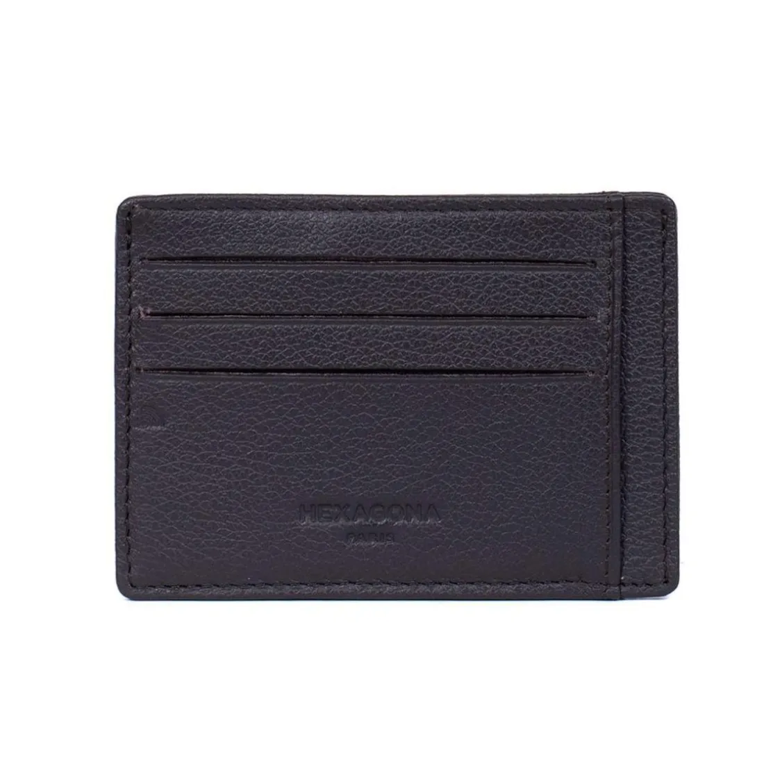 Porte-cartes Stop RFID Cuir CONFORT Marron foncé Tess