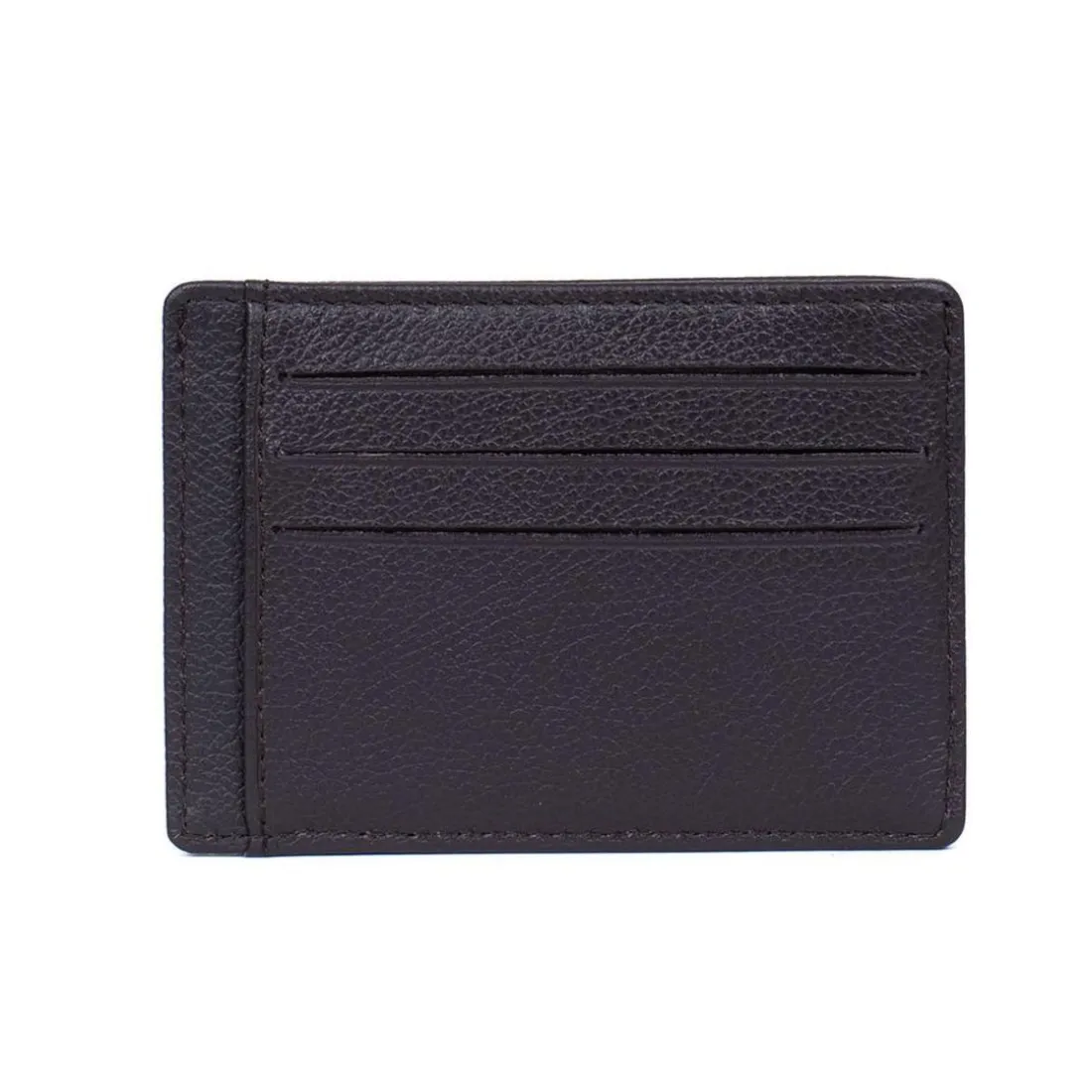 Porte-cartes Stop RFID Cuir CONFORT Marron foncé Tess