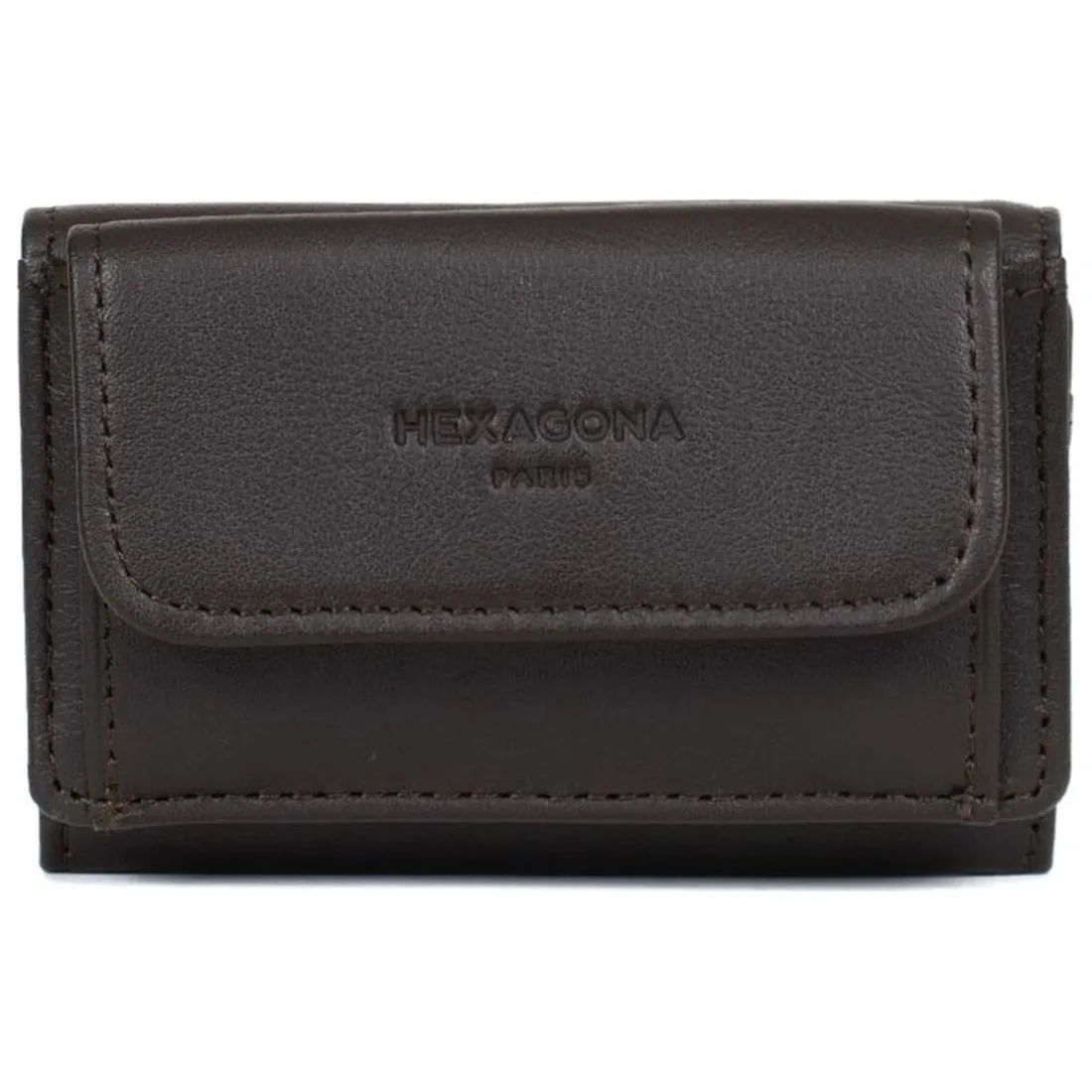 Porte-cartes Stop RFID SOFT Marron en cuir Tia