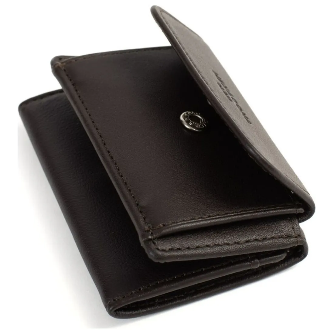 Porte-cartes Stop RFID SOFT Marron en cuir Tia