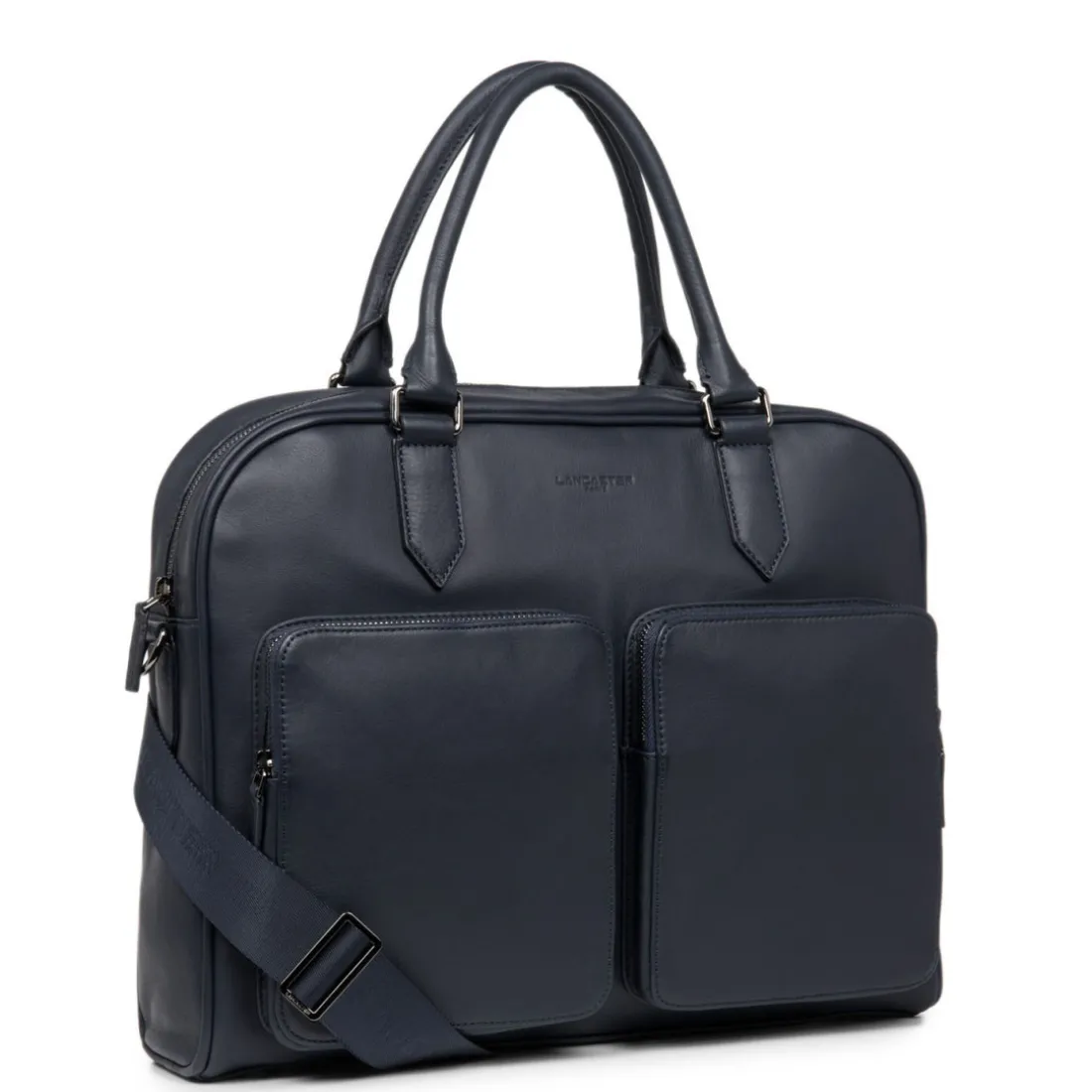 Porte-documents en cuir bleu