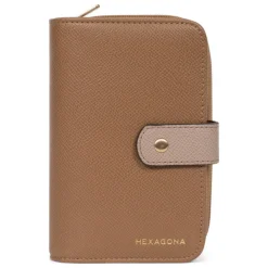 Portefeuille Cuir MERLINE Écorce/Taupe Rhea