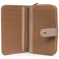 Portefeuille Cuir MERLINE Écorce/Taupe Rhea