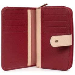 Portefeuille Cuir MERLINE Bordeaux/Multicolore Lana
