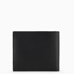 Portefeuille deux volets noir homme en cuir