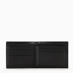 Portefeuille deux volets noir homme en cuir