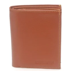 Portefeuille en cuir de vachette foulonne cognac