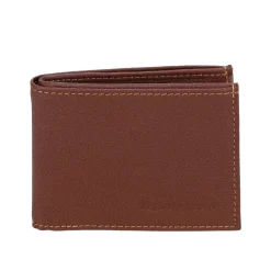 Portefeuille italien en cuir véritable cognac