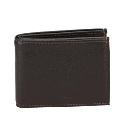 Portefeuille italien en cuir véritable châtaigne